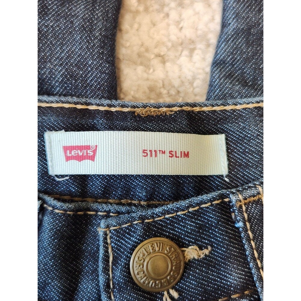 Levi's boy's 511 Slim dark wash jeans size 6 - Picture 3 of 9